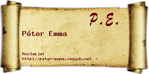 Péter Emma névjegykártya