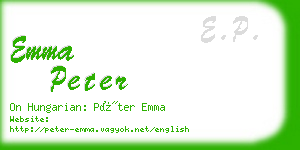 emma peter business card